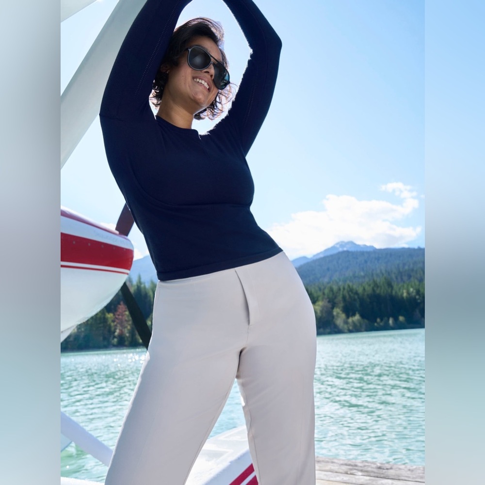 Athleta High-Rise Cropped Straight Pants in Light Beige - Picture 9 of 16